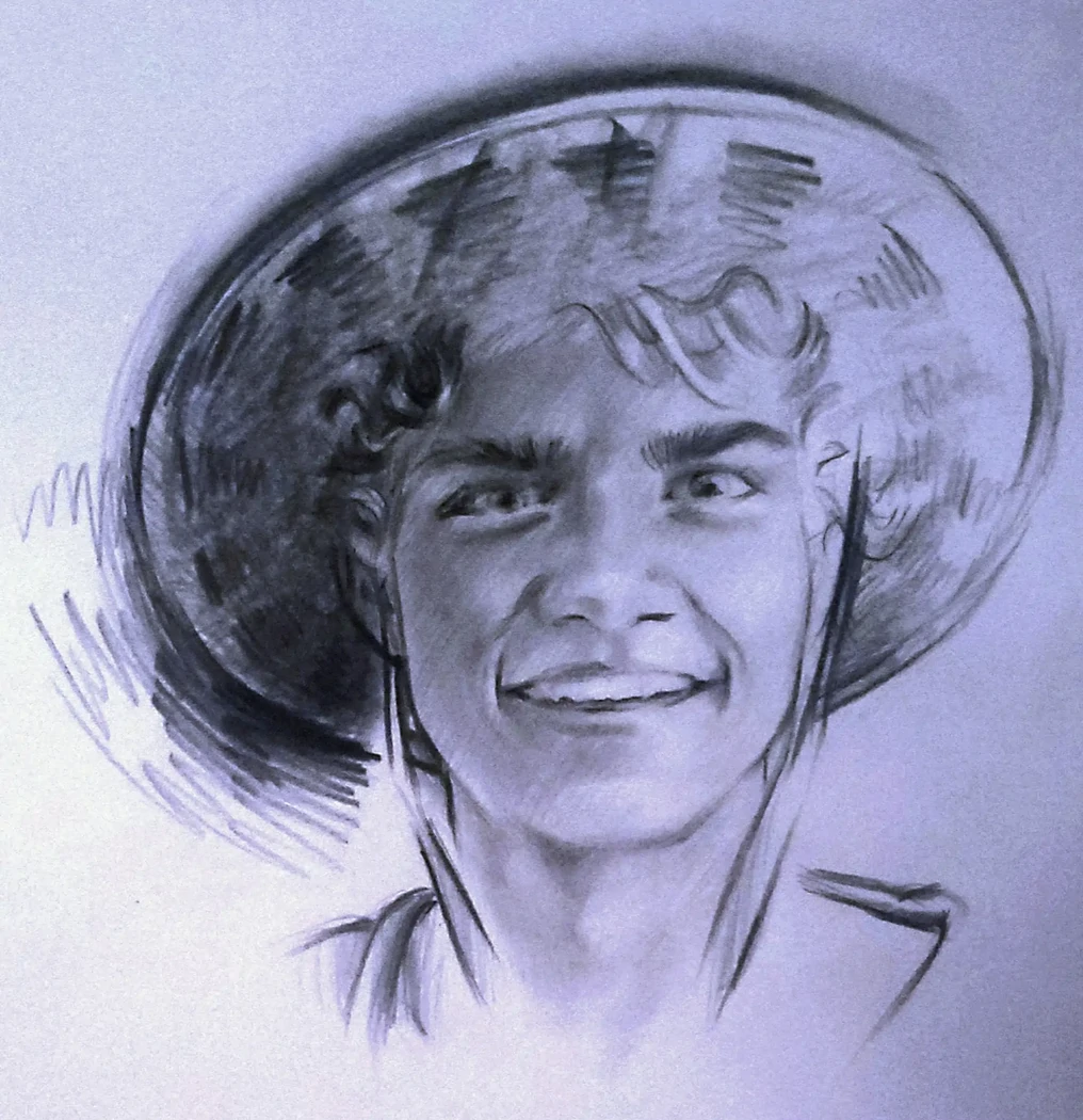 "Luffy de The One Piece"Portrait réalisé à la mine de plomb - Conservé en Vendée(85)