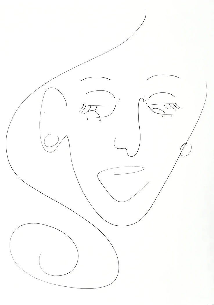 "Coquette" Portrait Cartoonesque réalisé au feutre - Conservé en Vendée(85)