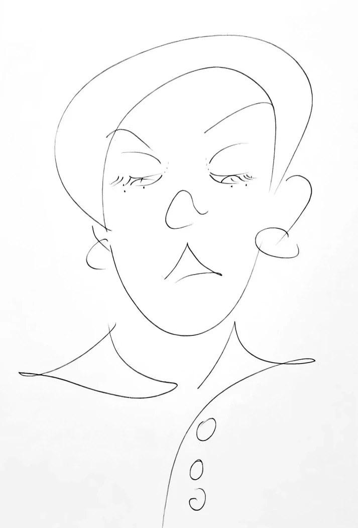 "Hautaine" Portrait Cartoonesque réalisé au feutre - conservé en Vendée(85).