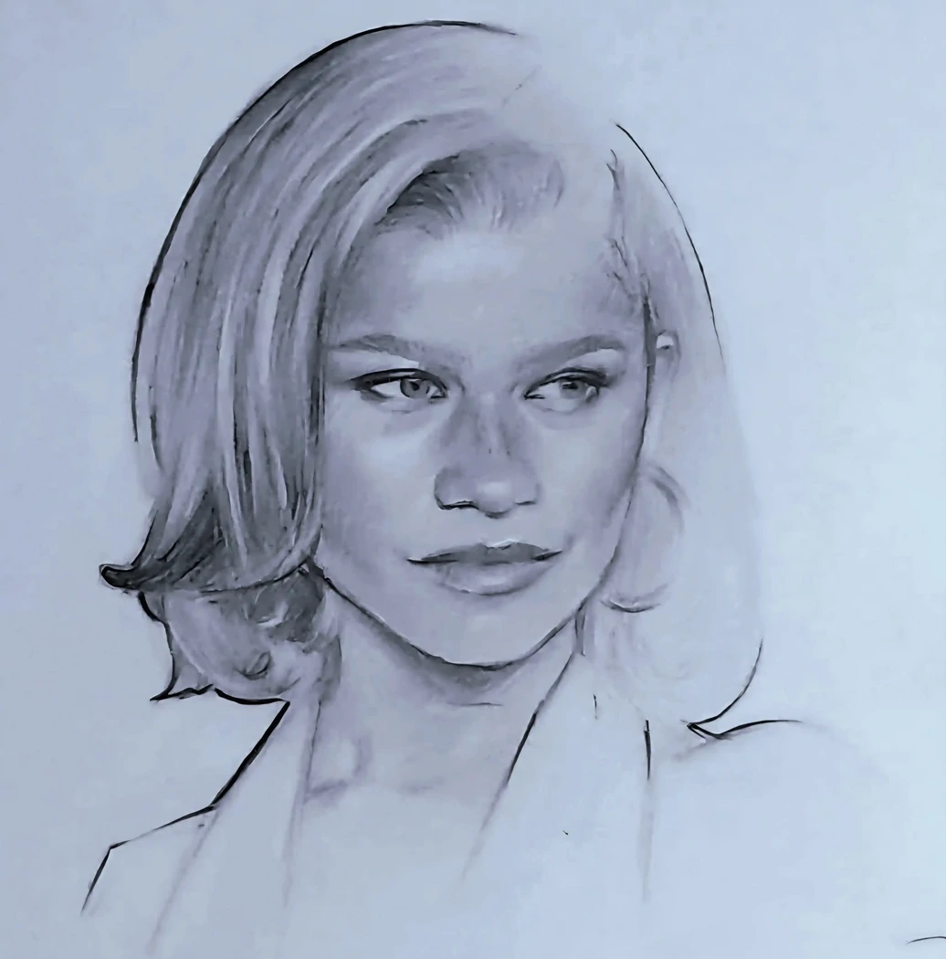 "Zendaya"Portrait réalisé à la mine de plomb - Conservé en Vendée(85) 